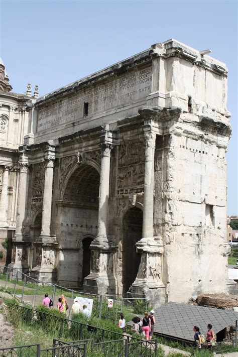 Arch Of Septimius Severus Rome Side View Illustration World