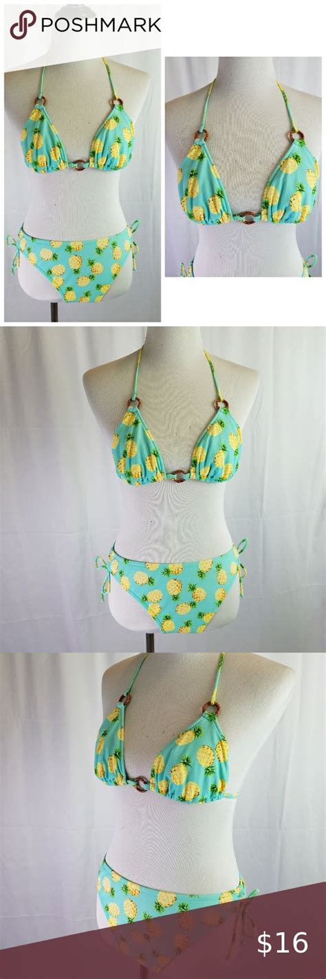 vtg 1990s surfside pineapple bikini swimsuit bikinis bikini swimsuits pineapple bikini