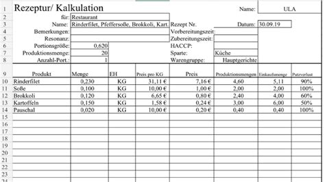 Excel vorlagen handwerk kalkulation kostenlos neu excel. Speisenkalkulation Vorlage - Wie Sie Die Kalkulation In ...