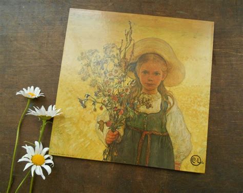 Vintage Lithograph Flowers In The Meadow By Carl Larsson Swedish