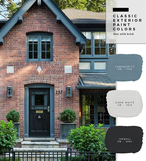 Classic Exterior Paint Colors Blue With Brick Room For Tuesday