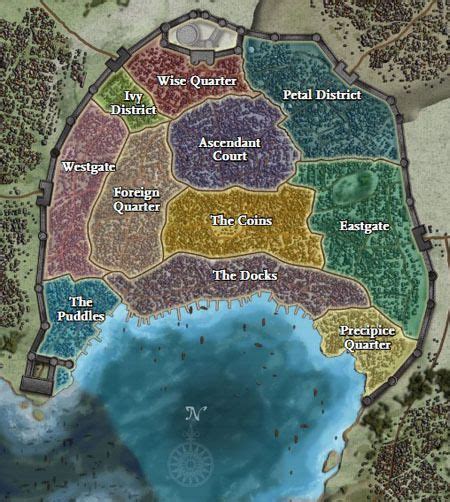 A City Map For Dandd Or Pathfinder Fantasy City Map Fantasy World Map