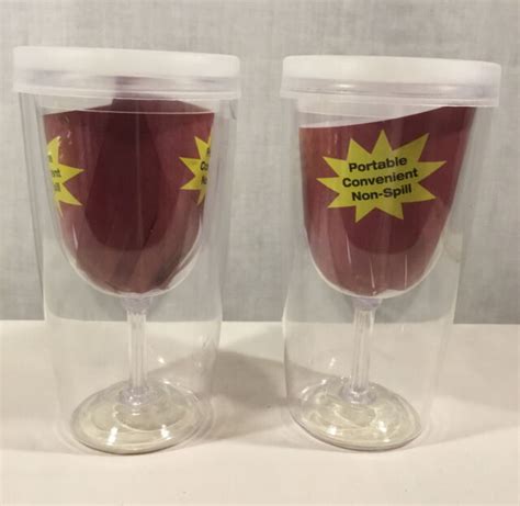 2 plastic travel wine glass with lid reusable holds 9 ounces greenbrier int ebay