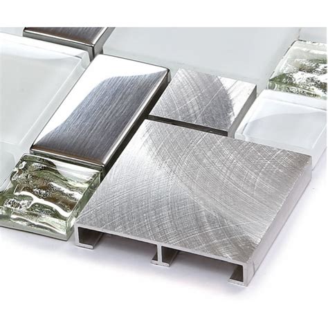 While it will take some time on your part, you don't have to be a. Backsplash Tile Brushed Aluminum Tiles Silver Metal and ...