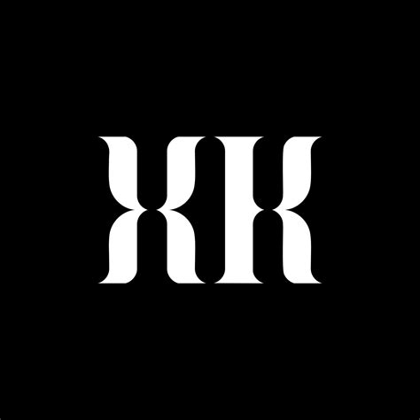 Xk X K Letter Logo Design Initial Letter Xk Linked Circle Uppercase Monogram Logo White Color