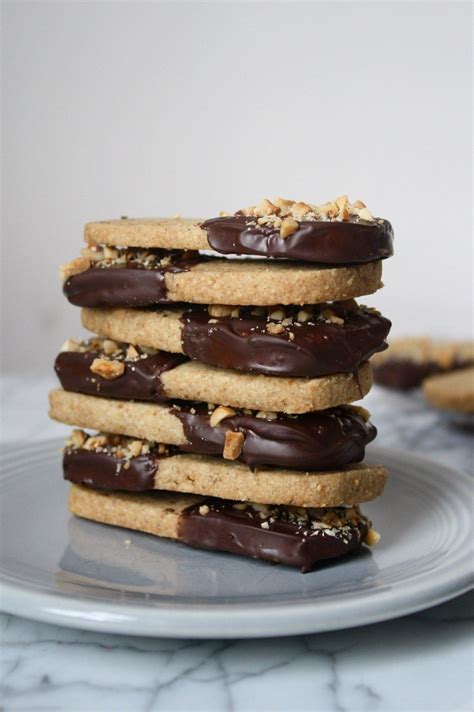 Hazelnut Cardamom Shortbread Cookies With Dark Chocolate Zestful