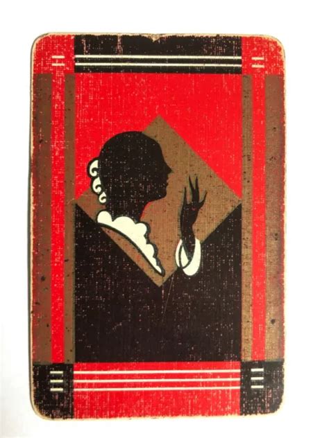 Vintage Deco Swap Playing Card Victorian Era Lady Girl Silhouette Head