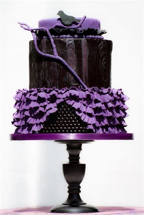 Black And Purple Gothic Wedding Cake Decorated Cake By Cakesdecor