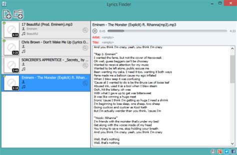 Free Song Lyrics Finder With Built In Music Player