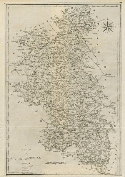 A Map Of Buckinghamshire From The Best Authorities County Map Cary 1789