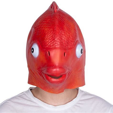 Lovely Funny Goldfish Latex Mask Fish Head Mask Halloween Cosplay