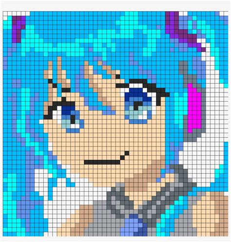 Hatsune Miku Pixel Art Hatsune Miku Cuadriculado 1050x1050 Png