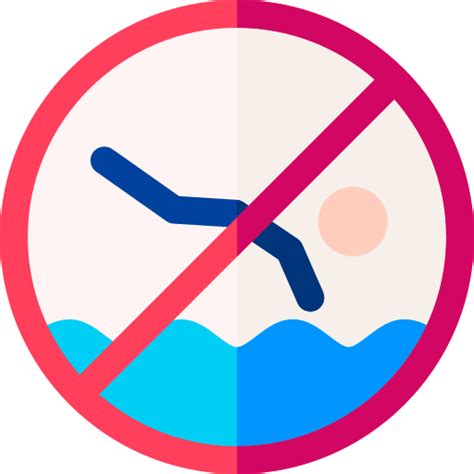 no diving basic rounded flat icon