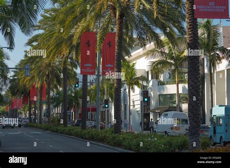 North Rodeo Drive Beverly Hills Los Angeles California Usa Stock Photo