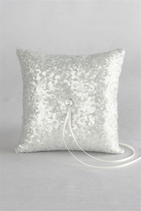 Sequin Ring Bearer Pillow Davids Bridal In 2022 Ring Pillow