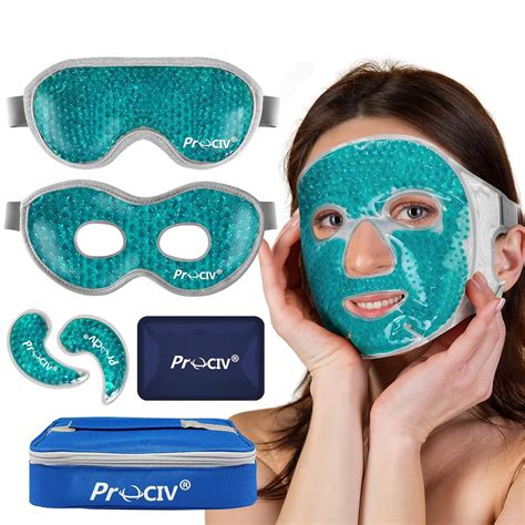 Prociv 6 In 1 Cold Face Mask And Cooling Eye Mask Set Gel Beads Hot