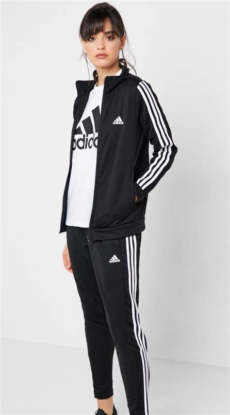 New Adidas Womens Black White Tracksuit Set Includes Jacket And Pants Sz Medium Condition New