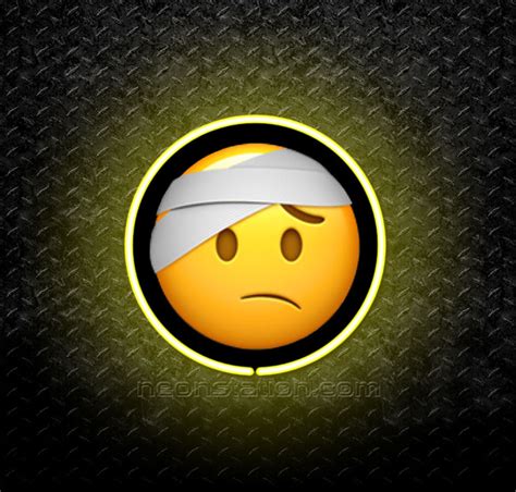 Face With Head Bandage Emoji 3d Neon Sign For Sale Neonstation