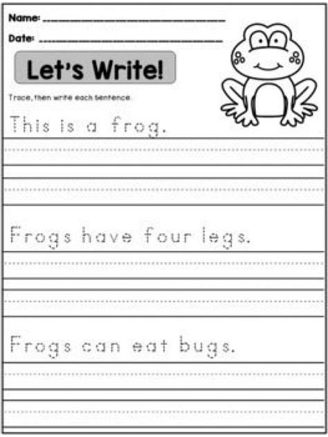 Handwriting Kindergarten Writing Sentences Worksheets Printable