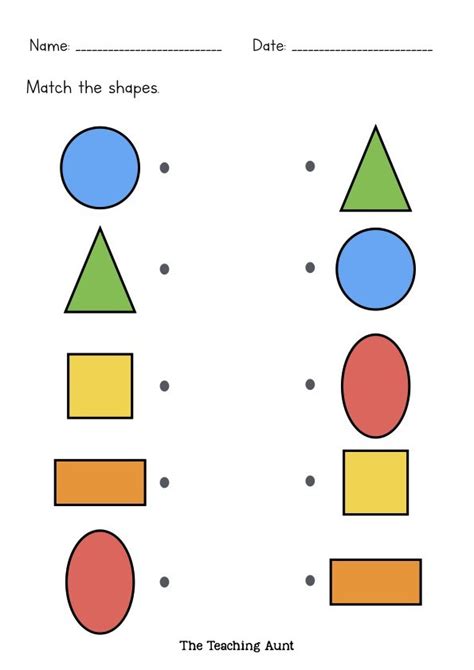 Shapes worksheets and online activities. Matching Shapes Worksheets - The Teaching Aunt