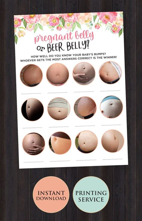 Beer Belly Or Pregnant Belly Game Printable Free Printable Templates