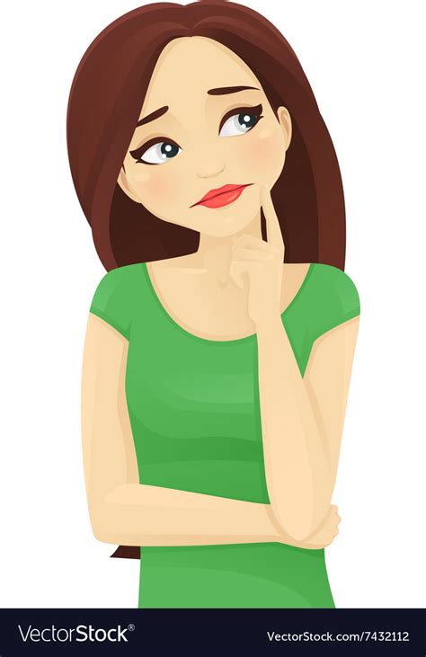 Sad Woman Thinking Royalty Free Vector Image Vectorstock Hot Sex Picture