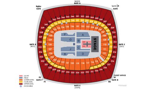 Chiefs Stadium Seating Chart Kansas City Chiefs Seating Chart And Map