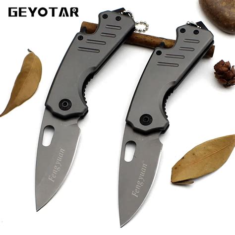 Portable Survival Knife Key Edc Stainless Fold Camping Tactical Folding