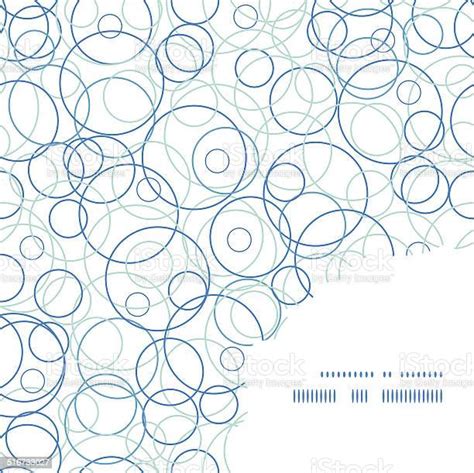 Vector Abstract Blue Circles Frame Corner Pattern Background Stock