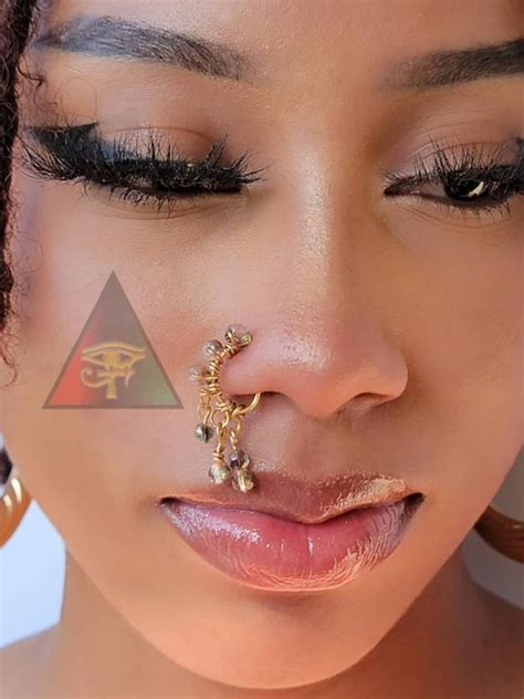 Amari Three Row Dangle Nose Cuff Or Nose Ring Choose A Etsy