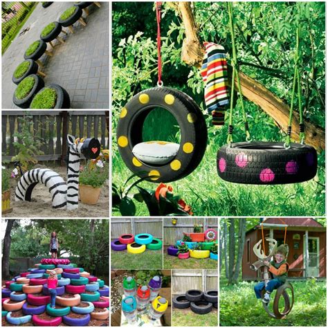 Old tires can be used for many different projects like playground equipment, tire swings, planters. 10 DIY Tire Decoration Ideas for Your Garden • 1001 Gardens