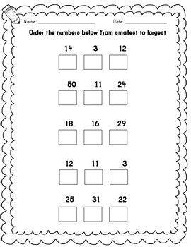 Math worksheets for homework practise, classroom projects, and exam review. Ordering Numbers Year 1/Kindergarten Maths by Miss G's Teacher Things