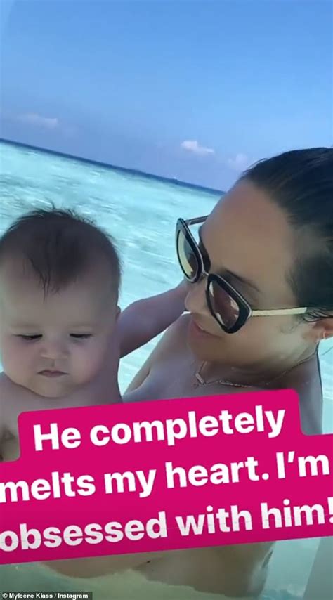 Myleene Klass Goes Topless As She Enjoys Blissful Swim With Her Baby
