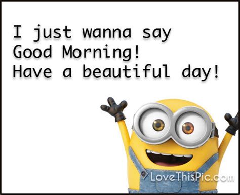 I Just Wanna Say Good Morning Minion Quotes Pictures Photos And
