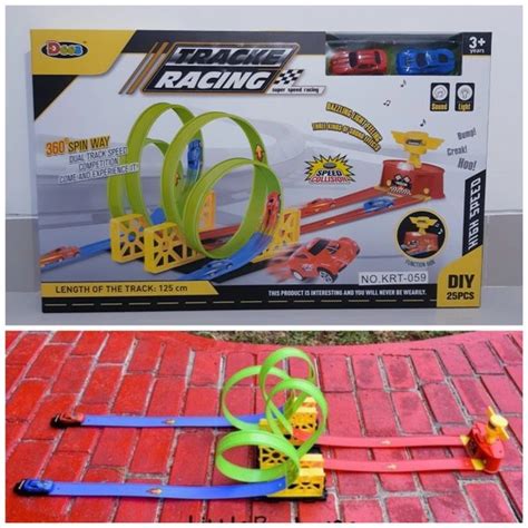 jual mainan tracke racing 2 jalur trek mobil balap track anak edukatif di lapak warung angga