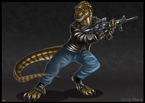 Anthro T Rex Commission By Drakainaqueen On Deviantart