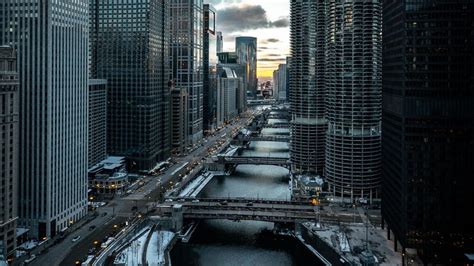 Chicago Bridge Aerial View Hd Wallpaper