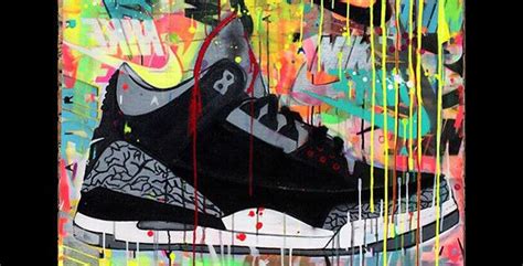Air Jordan 3 Black Cement Painting by Shannon Favia | Art, Sneaker art
