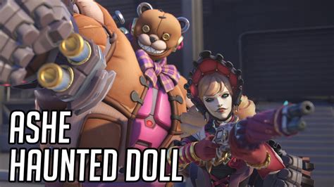 Ashe Haunted Doll Skin Showcase Overwatch 2 Youtube