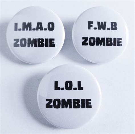 Set Of 3 Zombie Badges Pin Badge Button Badge Handmade Badge Metal