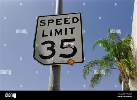 Speed Limit 35 Mph Stock Photo Alamy
