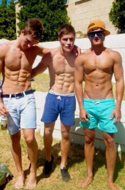 shirtless male muscular frat guy trio ripped abs photo 4x6 c1896 4 29 picclick