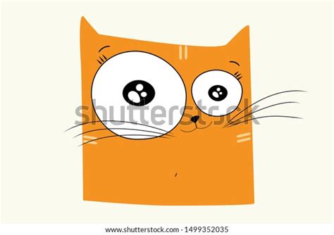 Sketch Happy Smiling Ginger Cat Drawn Stock Vector Royalty Free