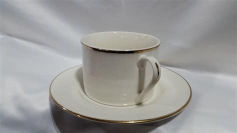 Gold Rimmed Coffee Cup And Saucer Platinum Event Rentals