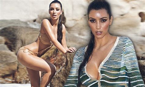 Kim Kardashian Shows Off Her Curves In Sexy Swimsuit Snaps Daily Mail