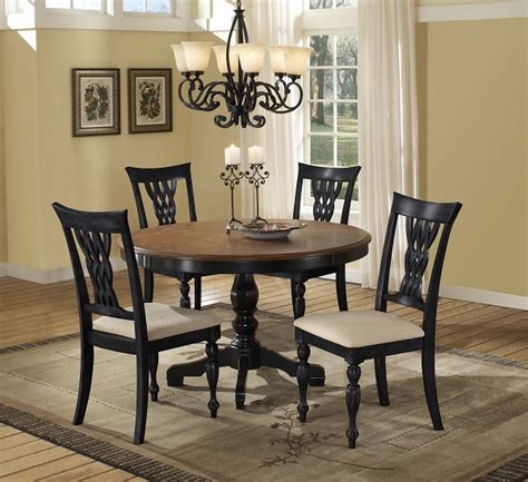 See more ideas about table centerpieces, kitchen table, centerpieces. Embassy Round Pedestal Dining Table (Rubbed Black & Cherry ...