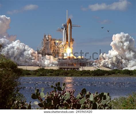 Launch Atlantis 66th Space Shuttle Mission Stock Illustration 245965420