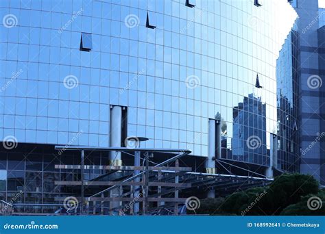 Office Building With Tinted Windows Modern Architectural Stock Image