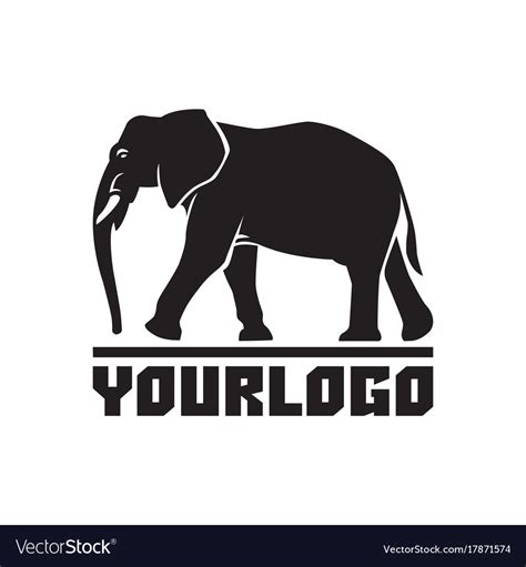 Elephant logo sign emblem-01 Royalty Free Vector Image