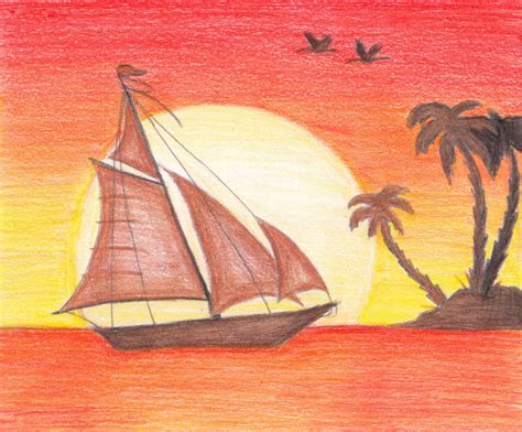 Sunset Sketch Pencil At Explore Collection Of